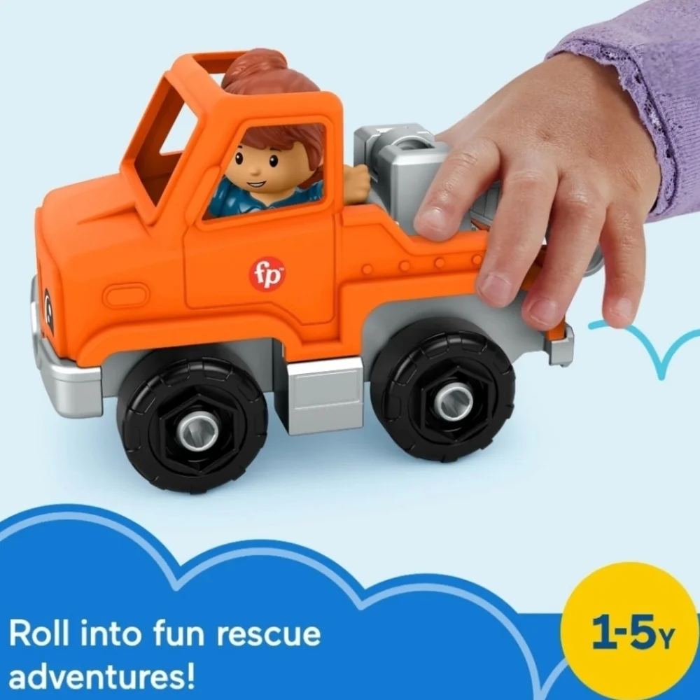 Fisher-Price Little People Toddler Toy Help & Go Tow Truck & Figure Pretend Play